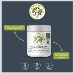 Wholistic Pet Organics Canine Complete Powder Multivitamin for Dogs -[Wholistic Pet Organics || Aqueon || SmartBones Sales 142736 PT4. SY630 V1598309201