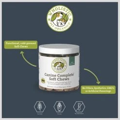 Wholistic Pet Organics Canine Complete Soft Chews All-in-One Supplement -[Wholistic Pet Organics || Aqueon || SmartBones Sales 142741 PT4. SY630 V1598309535