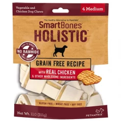 SmartBones Holistic Medium Chicken Bones Grain-Free Dog Treats