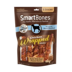 SmartBones Chicken Wrapped Sticks Peanut Butter Flavor Dog Treats