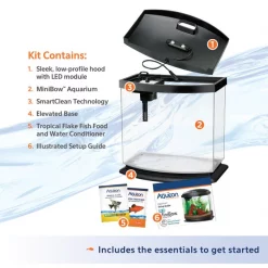 Aqueon LED MiniBow SmartClean Fish Aquarium Kit -[Wholistic Pet Organics || Aqueon || SmartBones Sales 262919 PT8. SY630 V1620085652