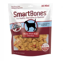 SmartBones Real Chicken Mini Chews Dog Treats, 30 count