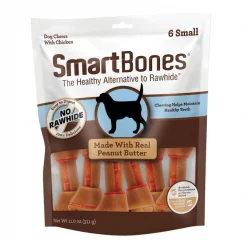 SmartBones Peanut Butter Small Chews Dog Treats, 6 count