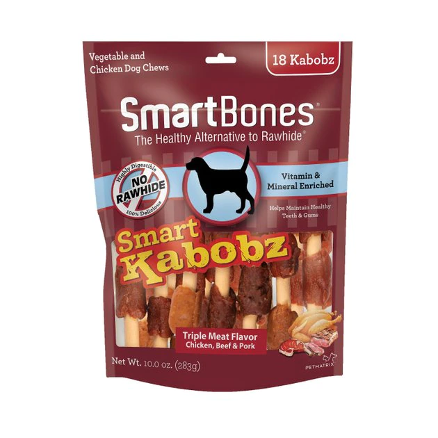 SmartBones Smart Kabobz Dog Triple Meat Flavor Dog Treats, 18 count 3 SmartBones Smart Kabobz Dog Triple Meat Flavor Dog Treats, 18 count