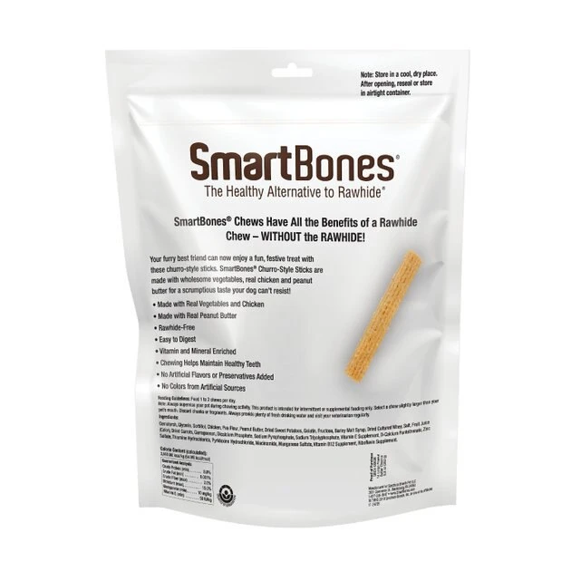 SmartBones Churro-Style Sticks Peanut Butter Flavor Dog Treats, 14 count 4 SmartBones Churro-Style Sticks Peanut Butter Flavor Dog Treats, 14 count - Image 2