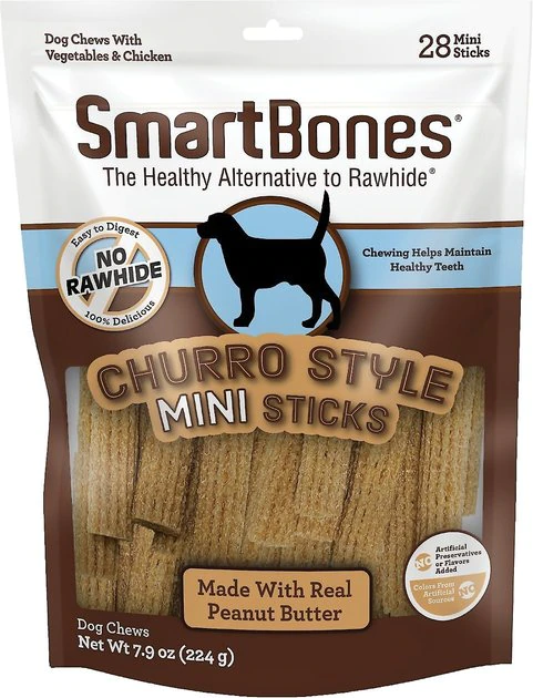 SmartBones Churro-Style Mini Sticks Dog Treats, 28 count 3 SmartBones Churro-Style Mini Sticks Dog Treats, 28 count