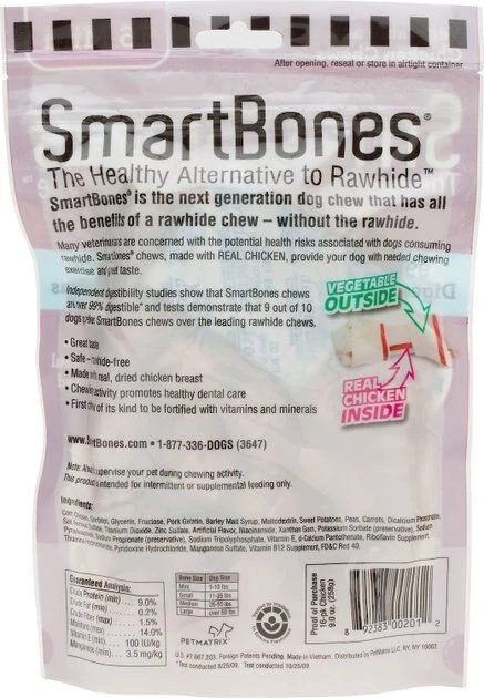 SmartBones Mini Chicken Chew Bones Dog Treats 4 SmartBones Mini Chicken Chew Bones Dog Treats - Image 2