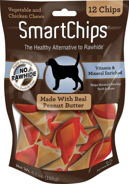 SmartBones SmartChips Peanut Butter Chews Dog Treats 3 SmartBones SmartChips Peanut Butter Chews Dog Treats