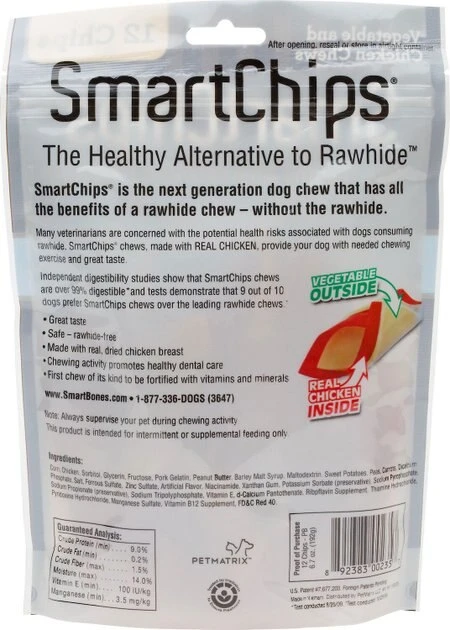 SmartBones SmartChips Peanut Butter Chews Dog Treats 4 SmartBones SmartChips Peanut Butter Chews Dog Treats - Image 2