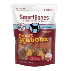 SmartBones Smart Kabobz Real Chicken, Pork & Duck Dog Treats