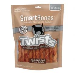 SmartBones Twists Wrapped Chicken Dog Treats, 30 count