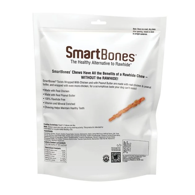 SmartBones Twists Wrapped Chicken & Peanut Butter Dog Treats, 30 count 4 SmartBones Twists Wrapped Chicken & Peanut Butter Dog Treats, 30 count - Image 2