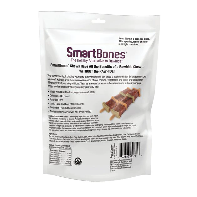 SmartBones Grill Masters Kabobz Chicken & Vegetables Dog Treats, 8 count 4 SmartBones Grill Masters Kabobz Chicken & Vegetables Dog Treats, 8 count - Image 2