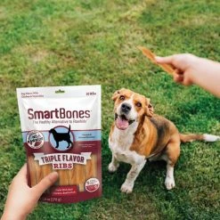 SmartBones Triple Flavor Ribs Chicken, Beef & Pork Dog Treats, 10 count -[Wholistic Pet Organics || Aqueon || SmartBones Sales 535966 PT4. SY630 V1657658793