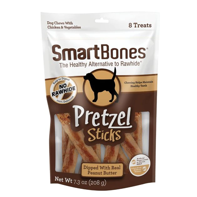 SmartBones Pretzel Stick Dipped Peanut Butter Dog Treats, 8 count 3 SmartBones Pretzel Stick Dipped Peanut Butter Dog Treats, 8 count