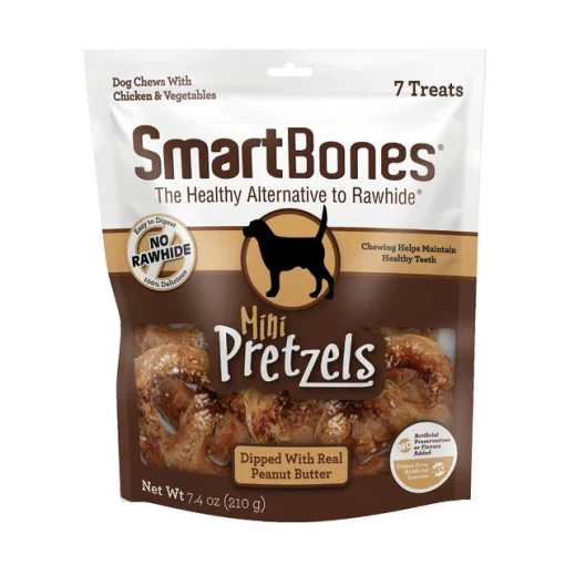 SmartBones Pretzel Dipped Peanut Butter Dog Treats, 7 count -[Wholistic Pet Organics || Aqueon || SmartBones Sales 536046 MAIN. SY630 V1651527692